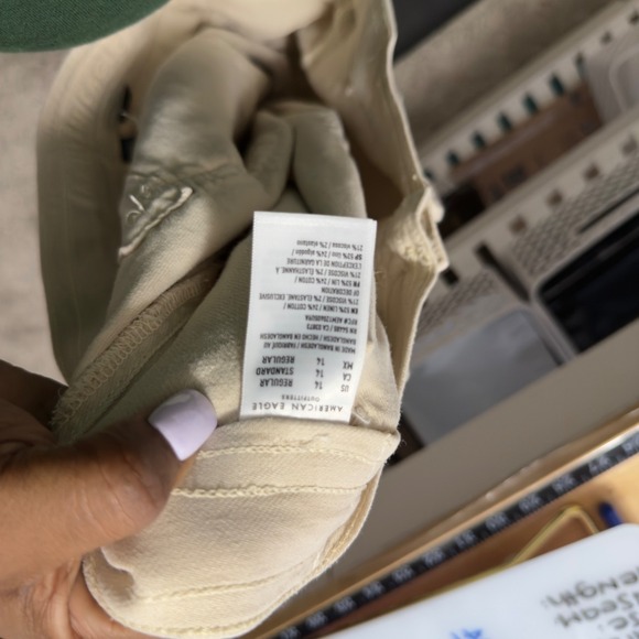 American Eagle Women Dreamy Drape Wide‎ Leg Cargo Pants XL Beige Baggy - Picture 11 of 11